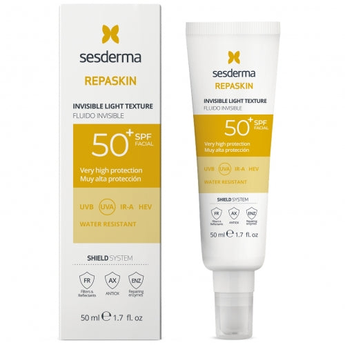 SESDERMA REPASKIN INVISIBLE LIGHT TEXTURE APSAUGINIS FLUIDAS NUO SAULĖS VEIDUI SPF50+, 50ml